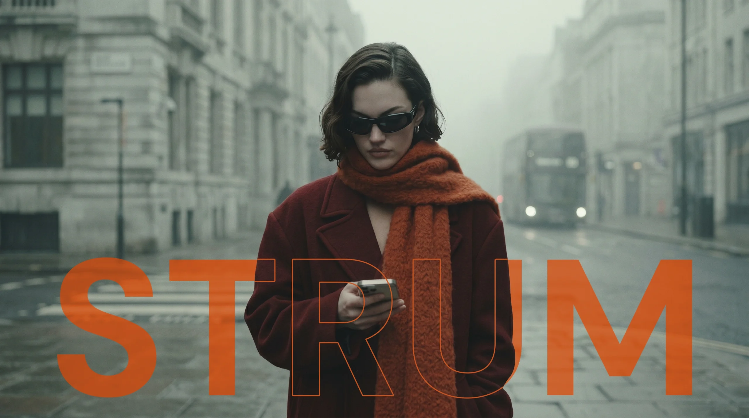 Cinematic brand storytelling frame featuring a model in an urban setting, designed by Fathi Ghabbash. Brand Design Portfolio - Creative Brand Portfolio - Visual Strategy Portfolio - Digital Branding - Visual Identity Systems