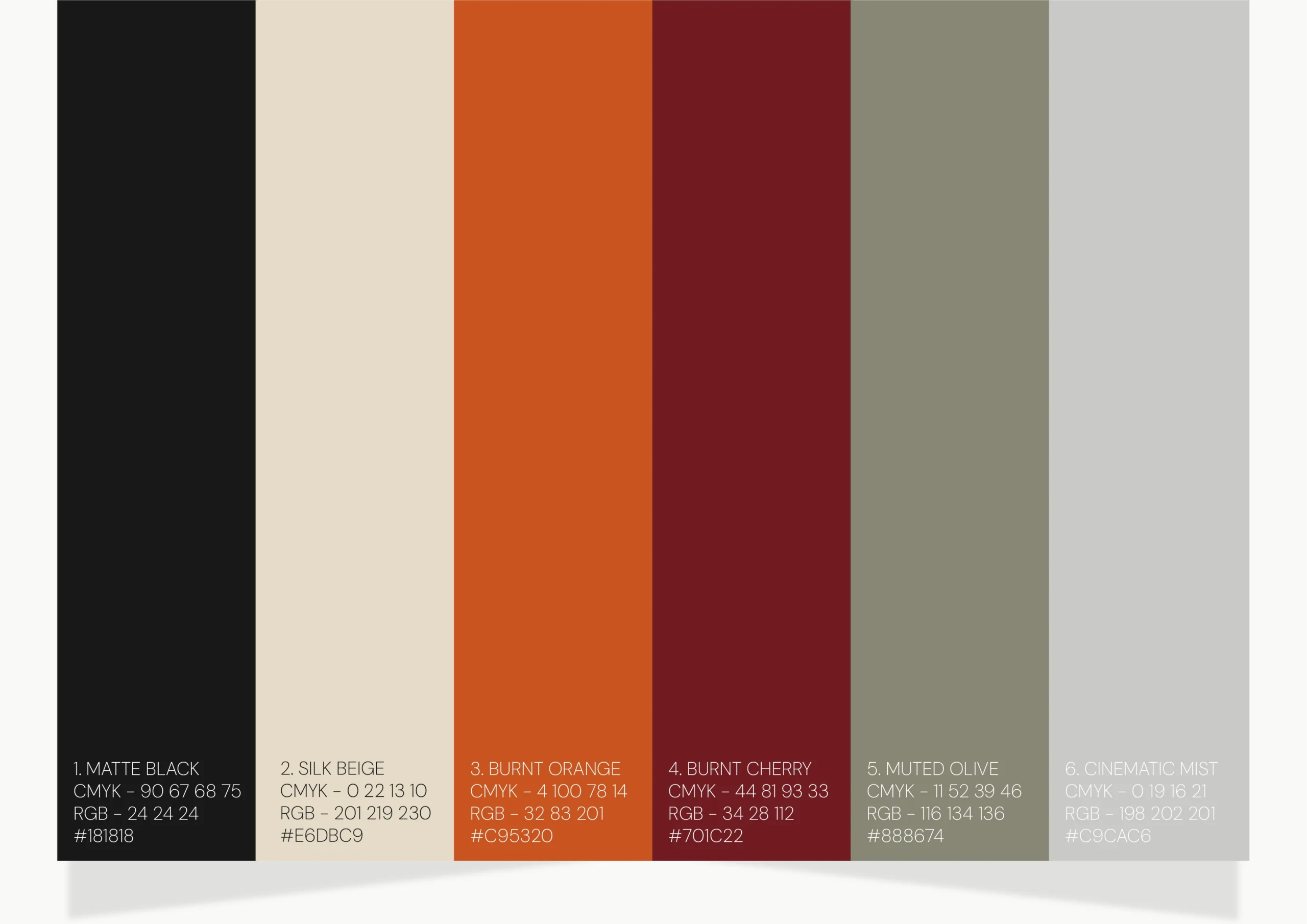 Professional color palette and visual identity system for a fashion brand, designed by Fathi Ghabbash.