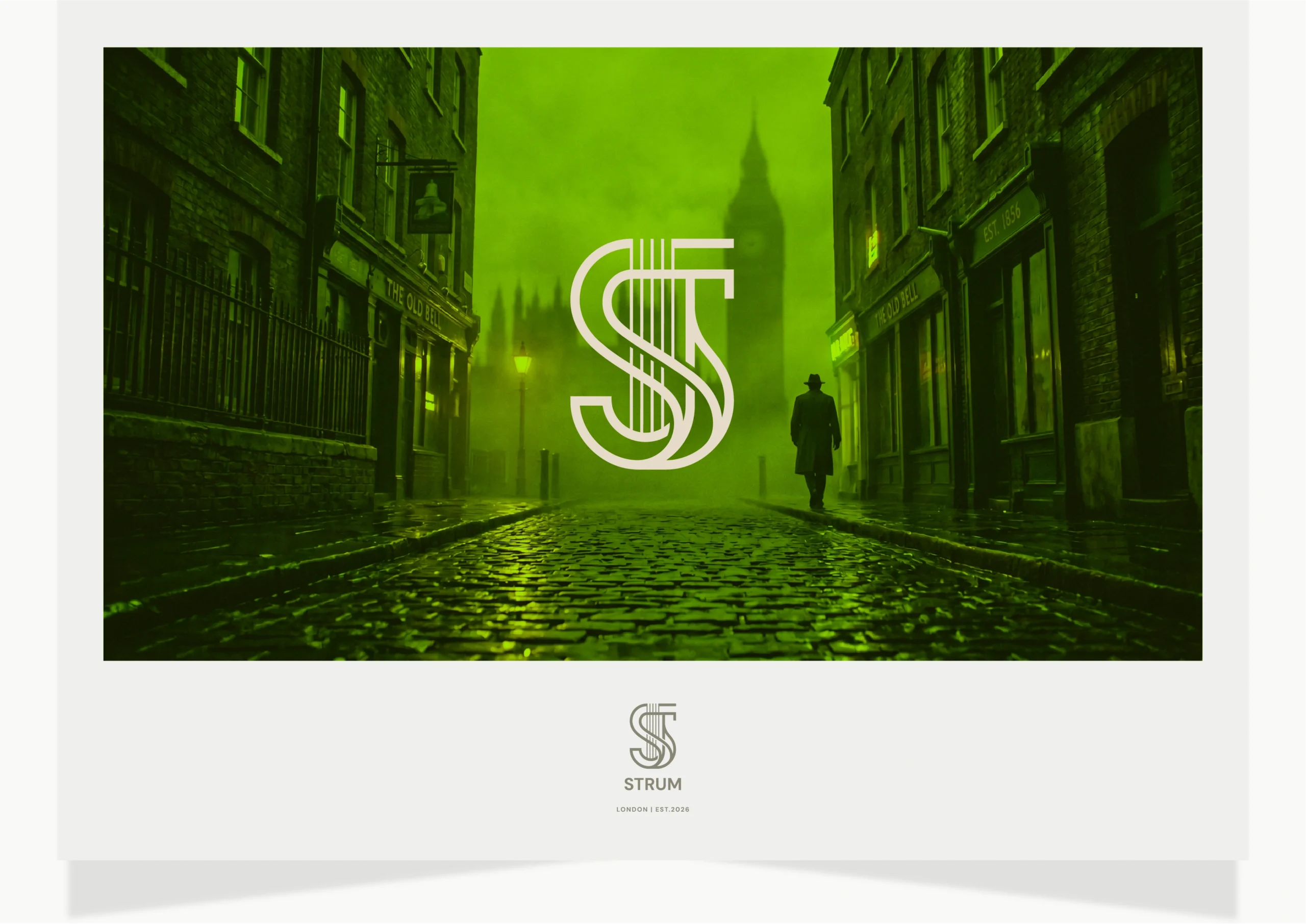 Cinematic green-toned brand identity visualization for a luxury fashion project by Fathi Ghabbash